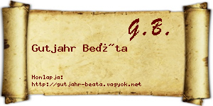 Gutjahr Beáta névjegykártya